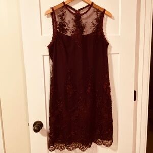 Nanette Lepore Mulberry LORENZO Illusion Sheath Dress Size 10
